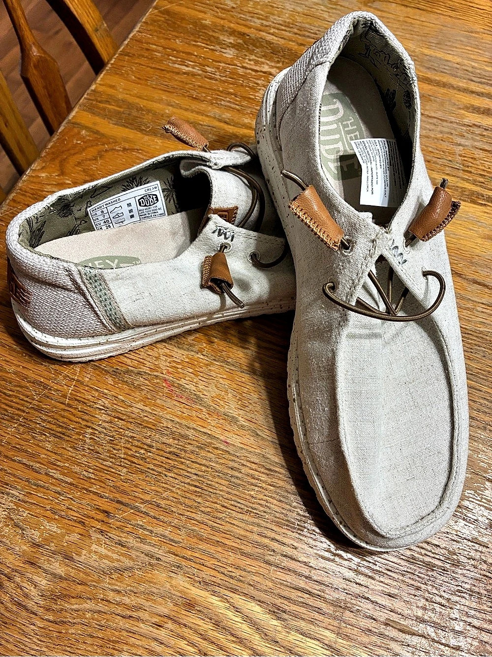 Hey Dude Wendy Boat Shoes Cream US 9